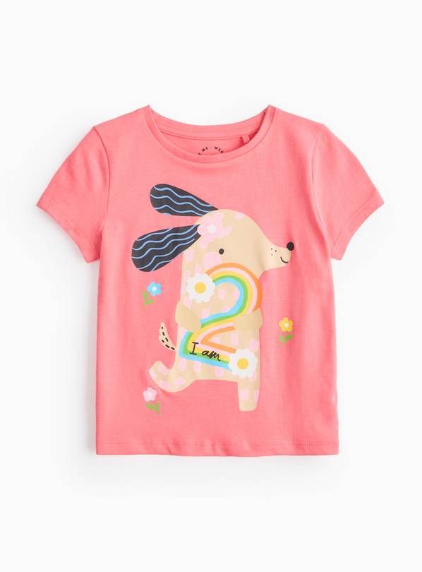 Pink I Am 2 Age Print T-Shirt  2-3 years